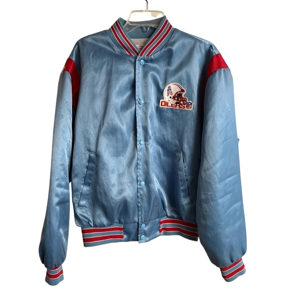 Vintage Houston Oilers NFL Swingster Fiberglas‎ Satin Jacket Men's L